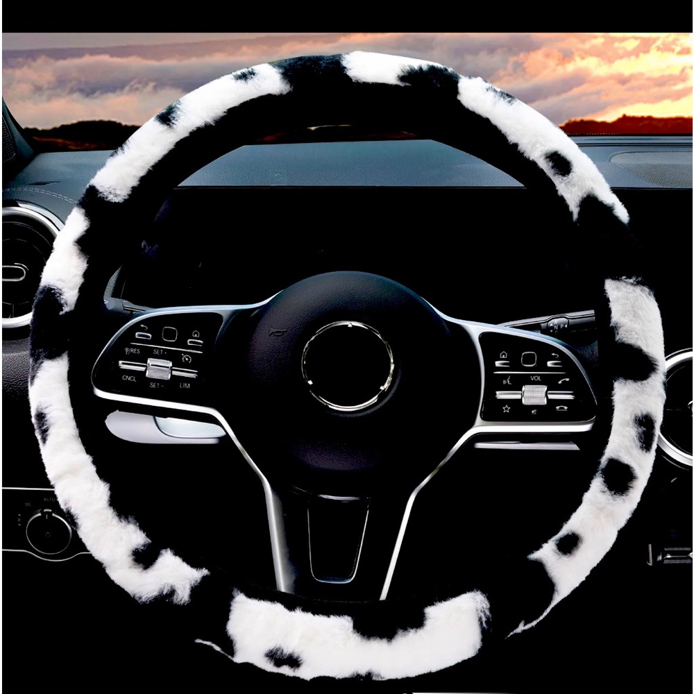 Cow Print steering wheel cover!